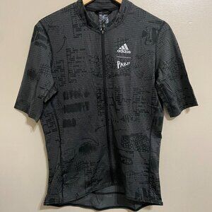 Adidas Parley Full Zip Cycling Short Sleeve Jersey Men's Gray HI5669 $170 NEW